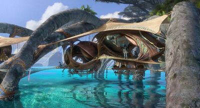 Домик на воде: Опубликован красивый концепт-арт долгожданного фильма "Аватар 2"