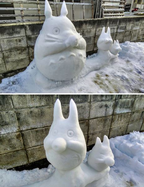 Снежные скульптуры от японского мастера по лепке снеговиков (30 фото)