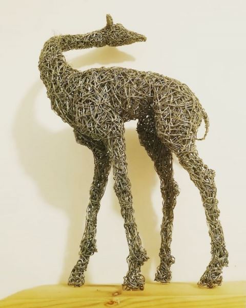 Скульптуры животных из оцинкованной металлической проволоки (25 фото)
